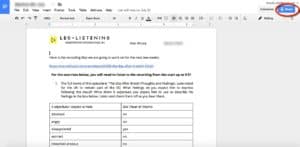 Once I've prepared the lesson for my student, I click on share to send them the link so they can do the listening work outside of class to prepare.